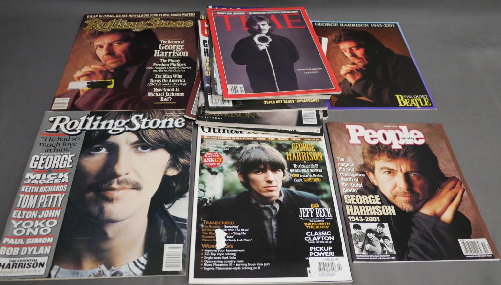 George Harrison Beatles Magazines: Group of George Harrison related magazines. All are in good condition.