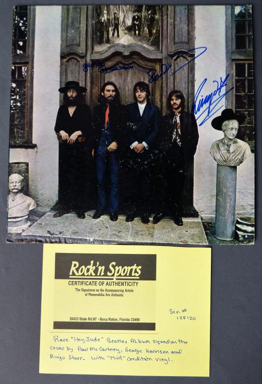 Beatles "Hey Jude" Signed Vinyl Album Cover (1 of 6)
