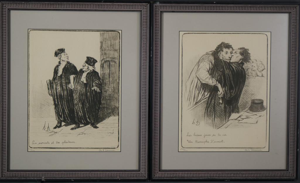 Honore Daumier Two Hand Signed LE Lithographs (1 of 7)