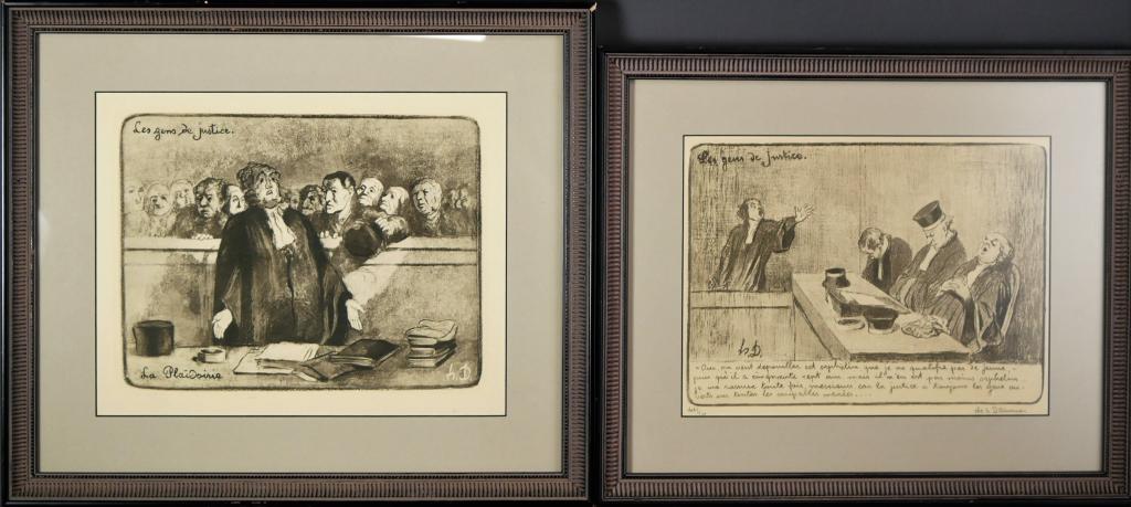 Honore Daumier Two Hand Signed LE Lithographs (1 of 5)