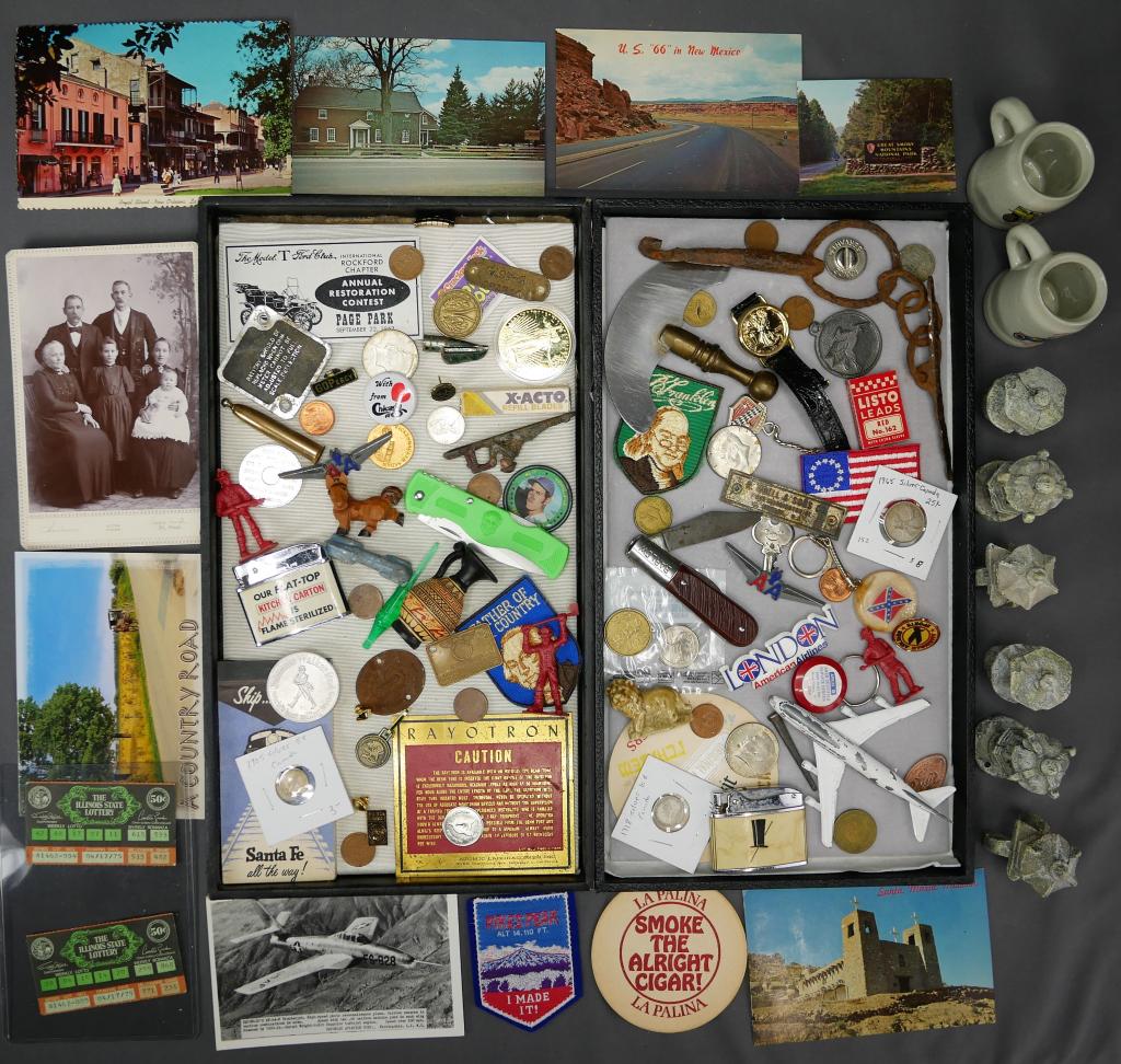 Grandfather's Junk Drawer Lot- Coins, Knives, Silv (1 of 9)