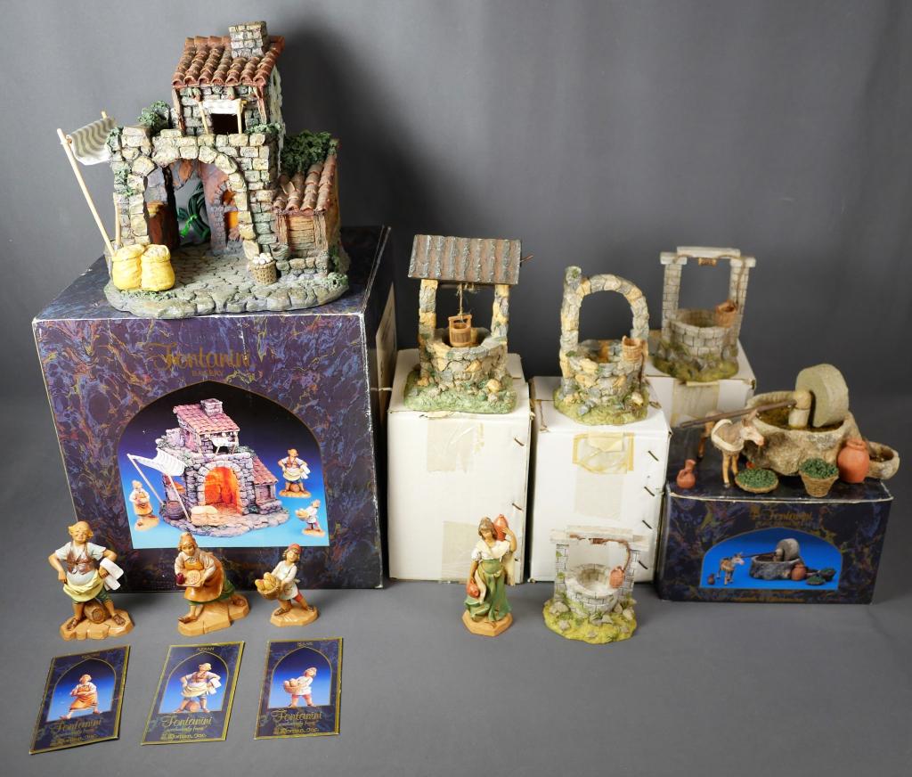 Fontanini Bakery, Wells & 5" Nativity Village Figu: Fontanini Bakery, Wells & 5" Nativity Village Figures. Alla re in good condition.