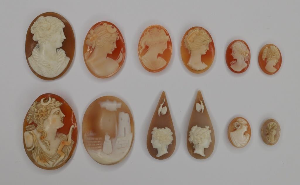 Lot of 12 Antique Shell Cameos (1 of 7)