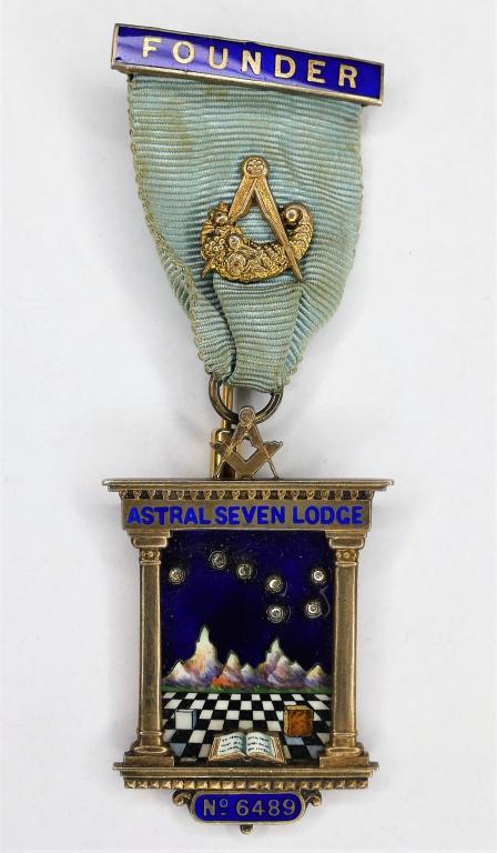 Masonic Astral Seven Lodge Sterling Silver Medal (1 of 5)