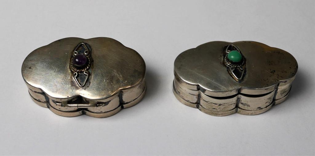 Two Sterling Silver Pill/ Trinket Boxes. (1 of 4)