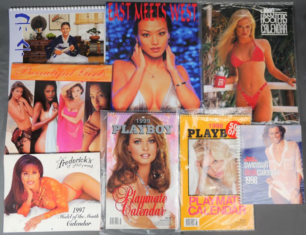 Vintage Erotic Girls Calendars- Hooters, Playboy,: Vintage Erotic Girls Calendars- Hooters, Playboy, Swimsuit. Mostly new, unused.