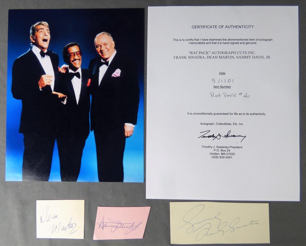Frank Sinatra, Dean Martin, Sammy Davis Autographs (1 of 5)