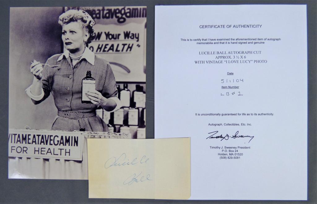 Lucille Ball Autograph/ Signature w/ I love Lucy (1 of 4)
