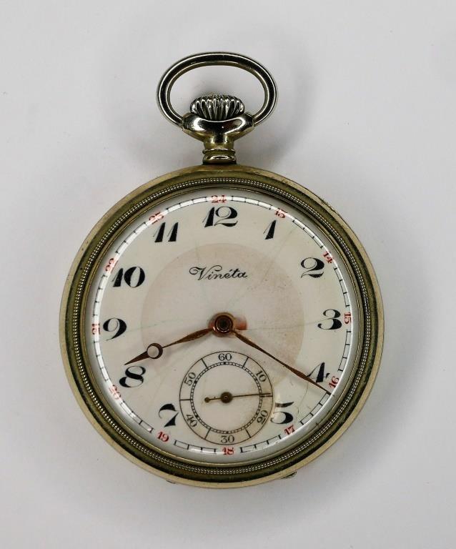 Vineta 15 Jewels Spiral Breguet Pocket Watch (1 of 6)