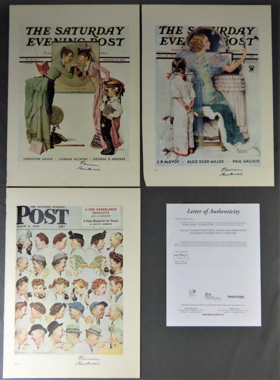 Norman Rockwell Lot of 3 Signed Art Book Pages (1 of 5)