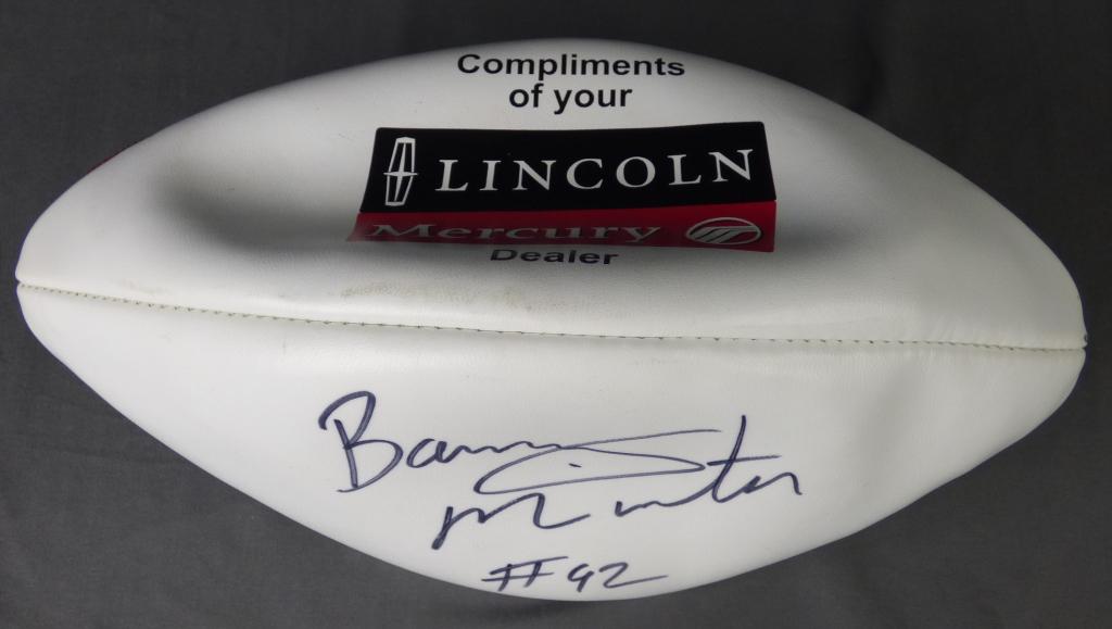Barry Minter #92 Signed Chicago Bears Football (1 of 5)