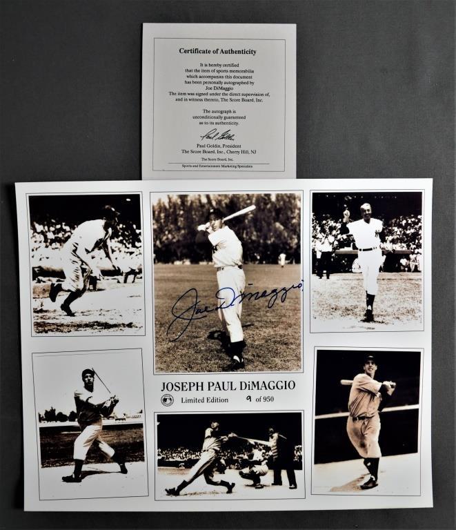 Joe DiMaggio Signed LE Baseball Photograph Tribute (1 of 4)
