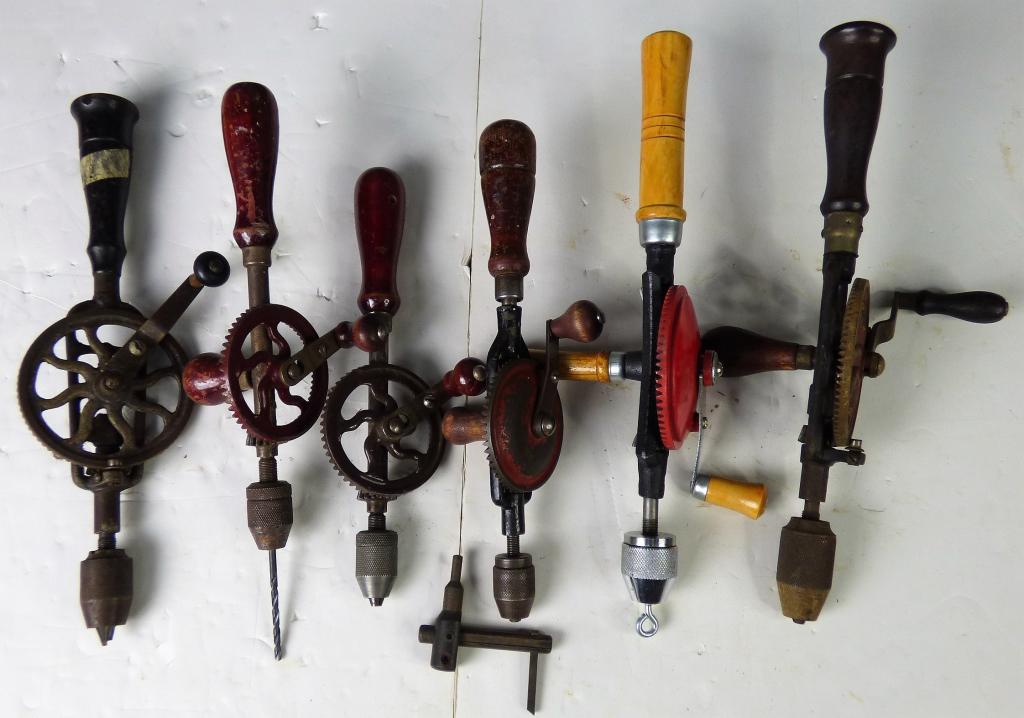 Lot of Hand Crank Drills- Vintage Tools: Group of Vintage Hand Crank Drills. Good overall condition, some age related wear.
