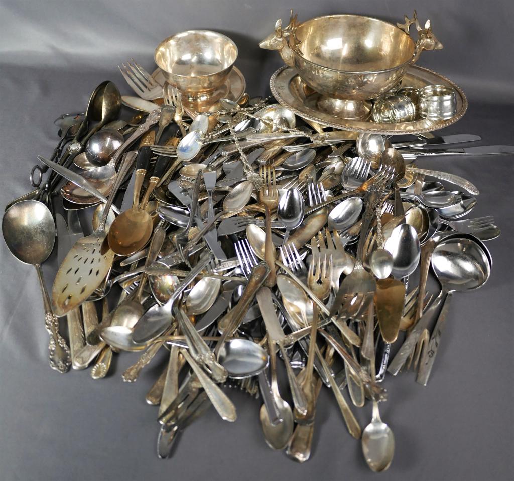 Large Lot of Antique & Vintage Silverware Flatware (1 of 6)
