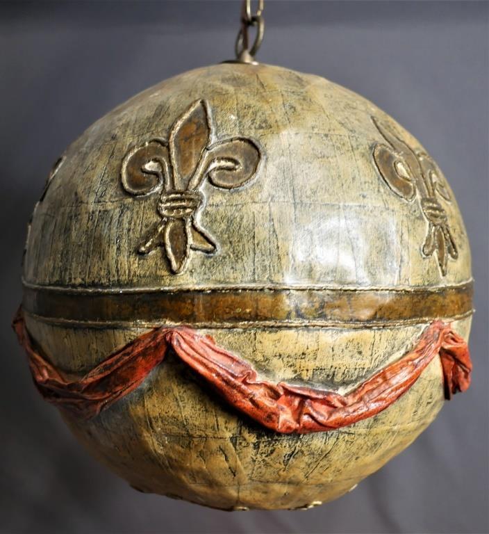 MCM Paper Mache Balloon Ceiling Light Fixture (1 of 6)