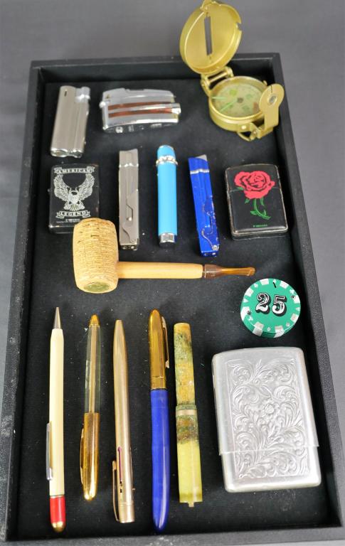 Vintage Lighters, Smoking Pipe, Pens, Military Com (1 of 9)