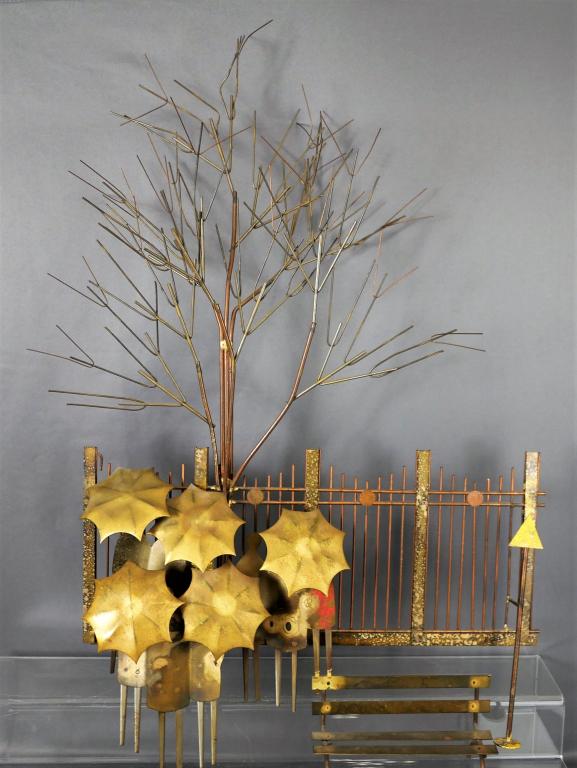 Curtis Jere  Park Umbrellas Metal Wall Sculpture (1 of 4)