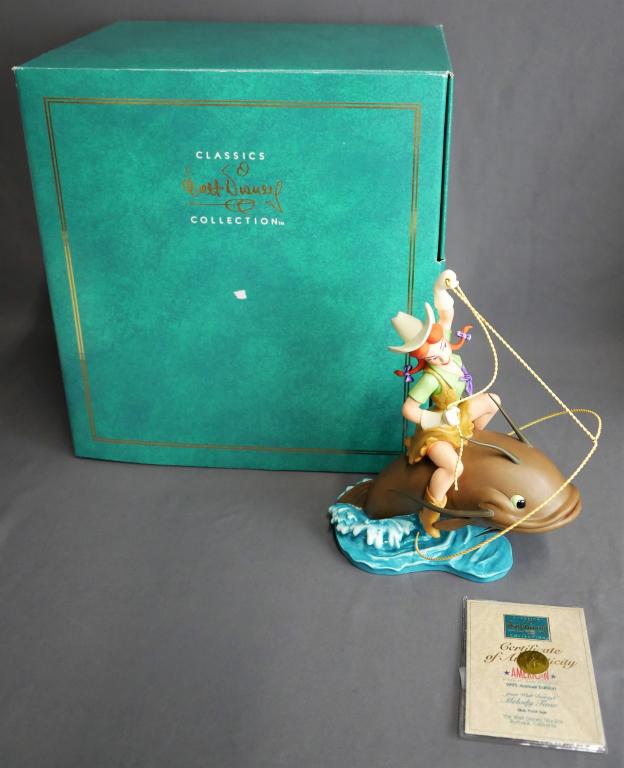 WDCC Disney American Folk Heroes - Slue Foot Sue: From the 1948 Disney classic cartoon, "Melody Time", comes Slue Foot Sue, the 2nd issue in the American Folk Heroes Series. Measures 9" x 11" 7". Mint/ Near mint condition with original box and COA