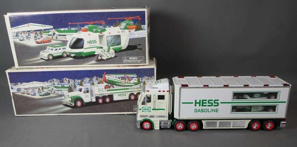 Hess Toy Trucks/ Helicopters/ Airplanes Models: Hess Toy Trucks/ Helicopters/ Airplanes Models. Two are in original boxes, good condition.