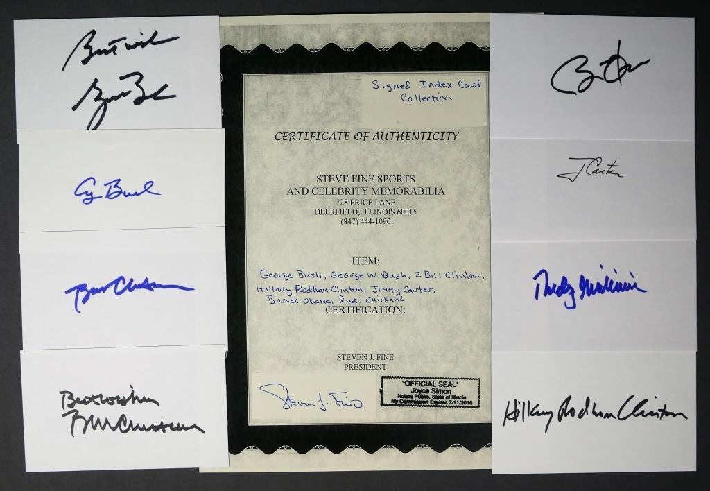 8 President Signatures- Clinton, Bush, Obama, Cart (1 of 10)