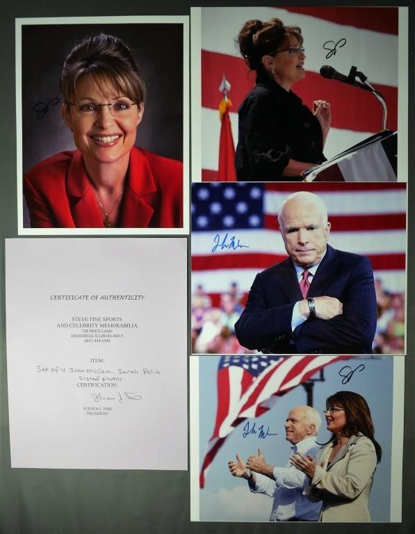 4 John McCain & Sarah Palin Signed Photographs (1 of 4)