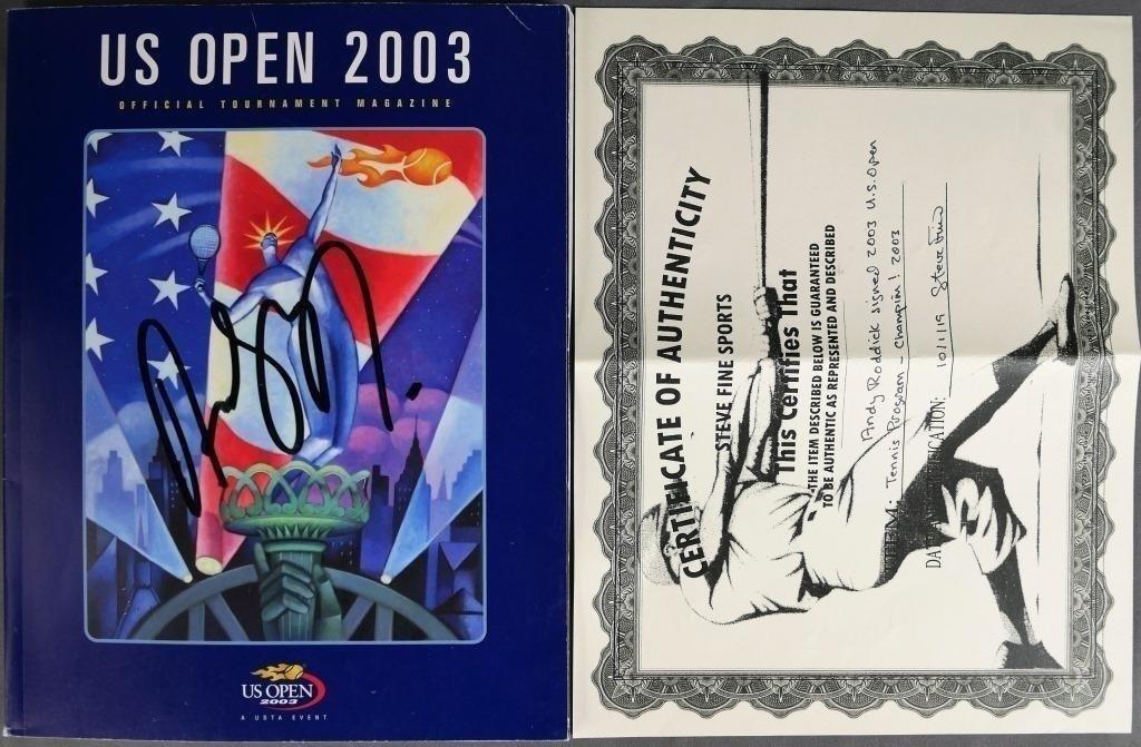 Andy Roddick Signed 2003 US Open Tennis Program (1 of 4)