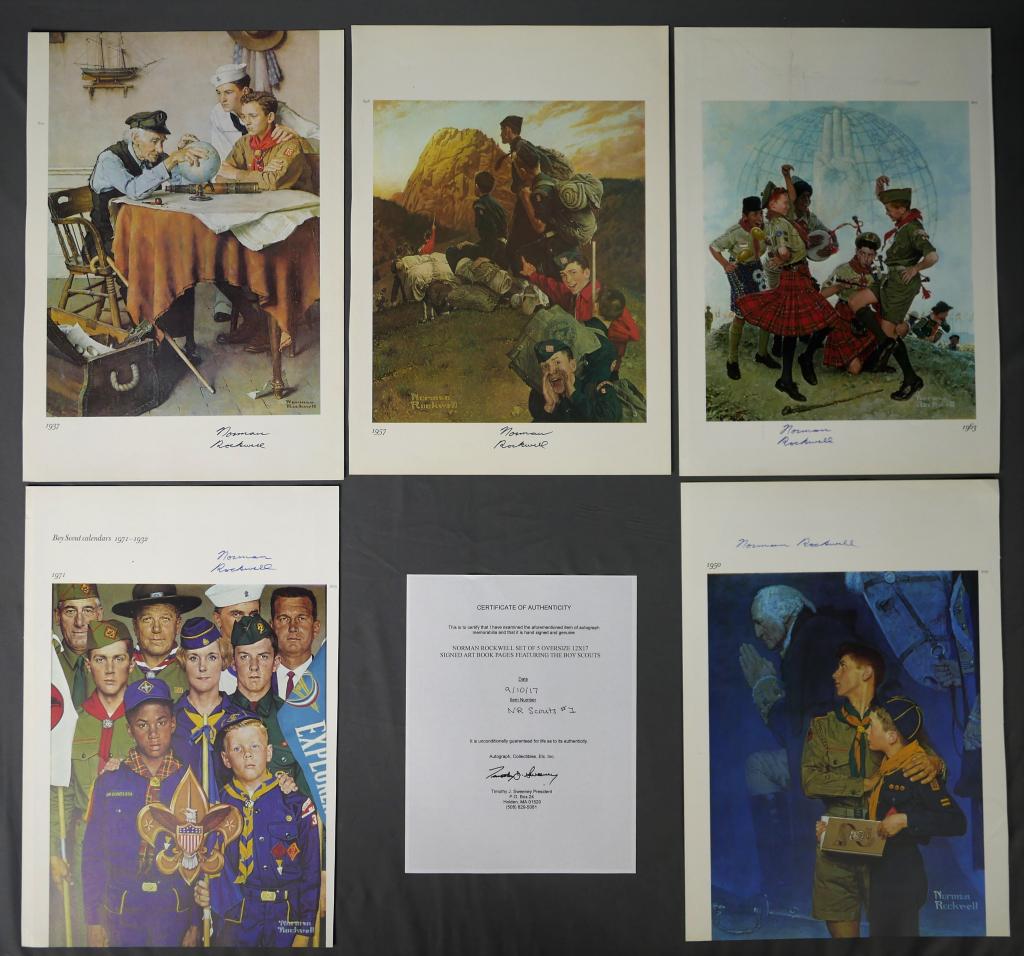 Norman Rockwell Boy Scouts Signed Art Book Pages (1 of 12)