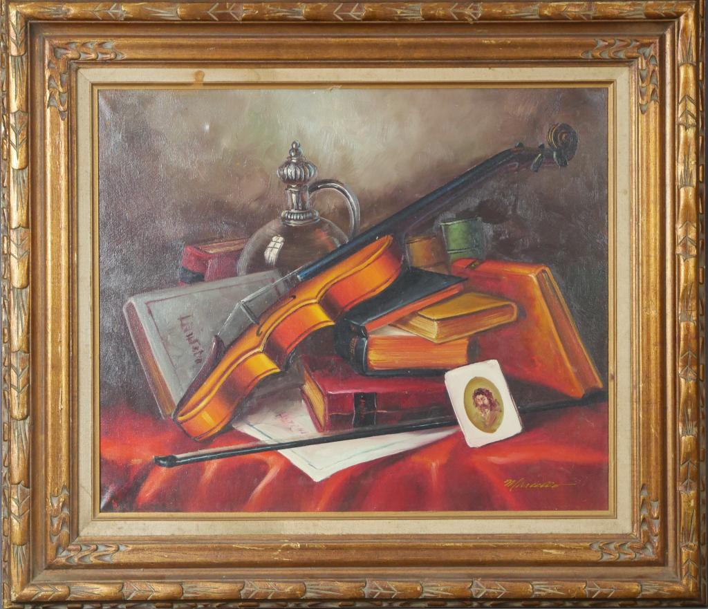Marcello Still Life Oil Painting with Violin (1 of 3)