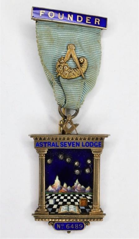 Masonic Astral Seven Lodge Sterling Silver Medal (1 of 5)
