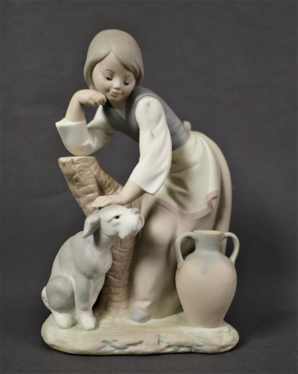 Lladro "Caress and Rest" Girl with Dog Figurine (1 of 5)
