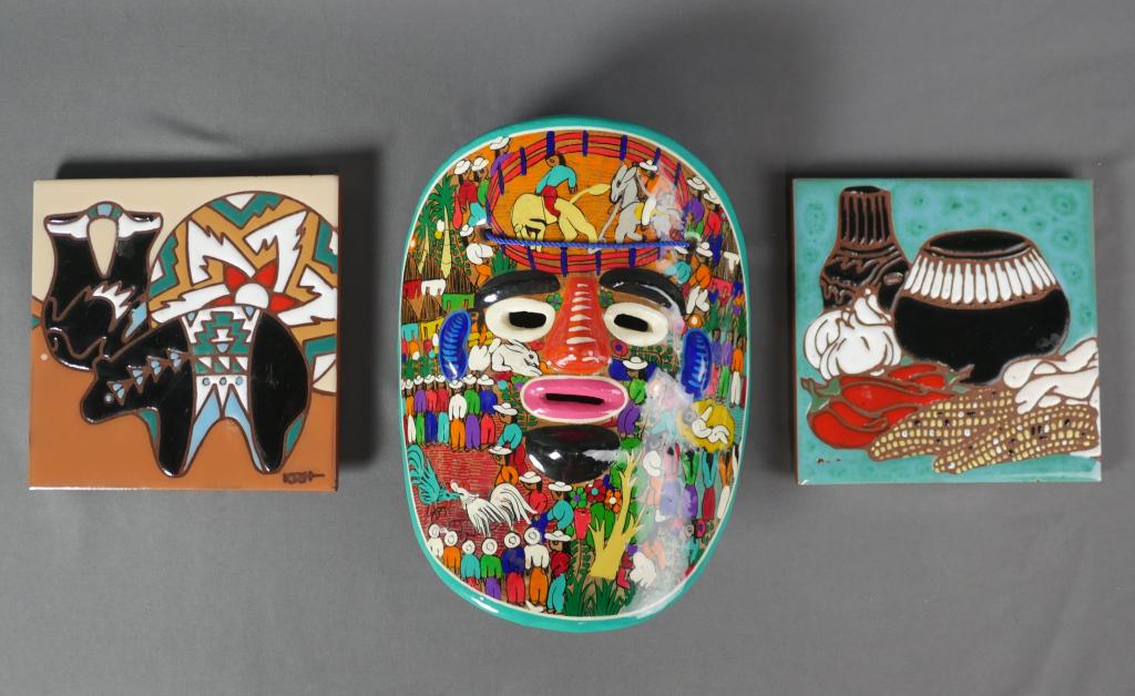 Mexican Story Art Pottery Wall Mask & Earthtones T (1 of 6)