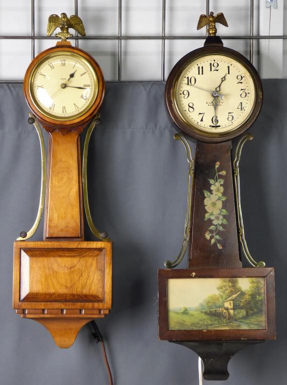 Two Vintage Banjo Wall Clocks- Trend & Elm City (1 of 16)