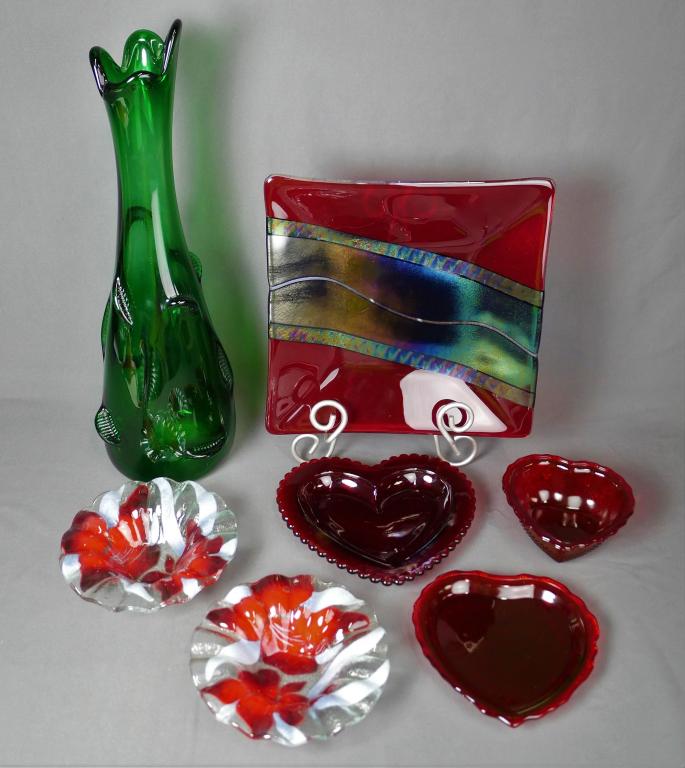 Chris Paulson Signed Fused Glass Art Tray & Other (1 of 12)