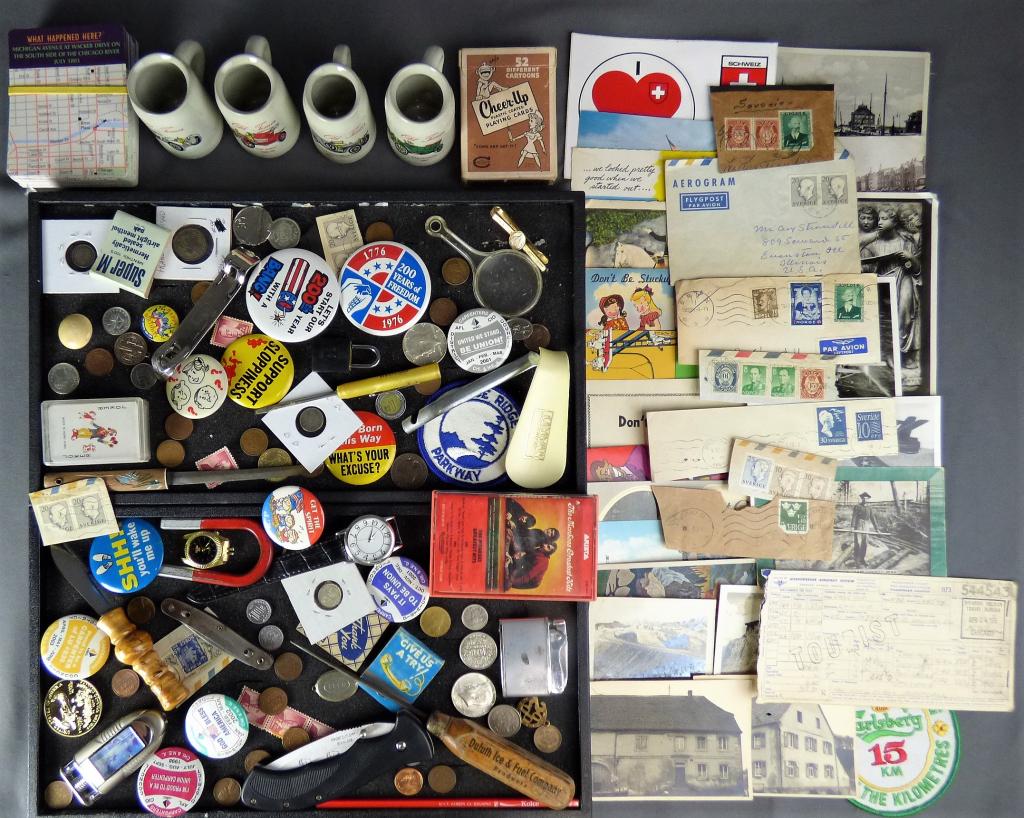 Grandfather's Junk Drawer Lot- Coins, Tokens, Pins (1 of 12)