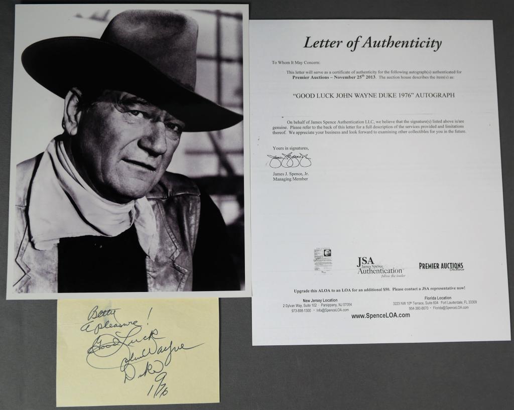 John Wayne Signature/ Autograph with Photograph (1 of 3)