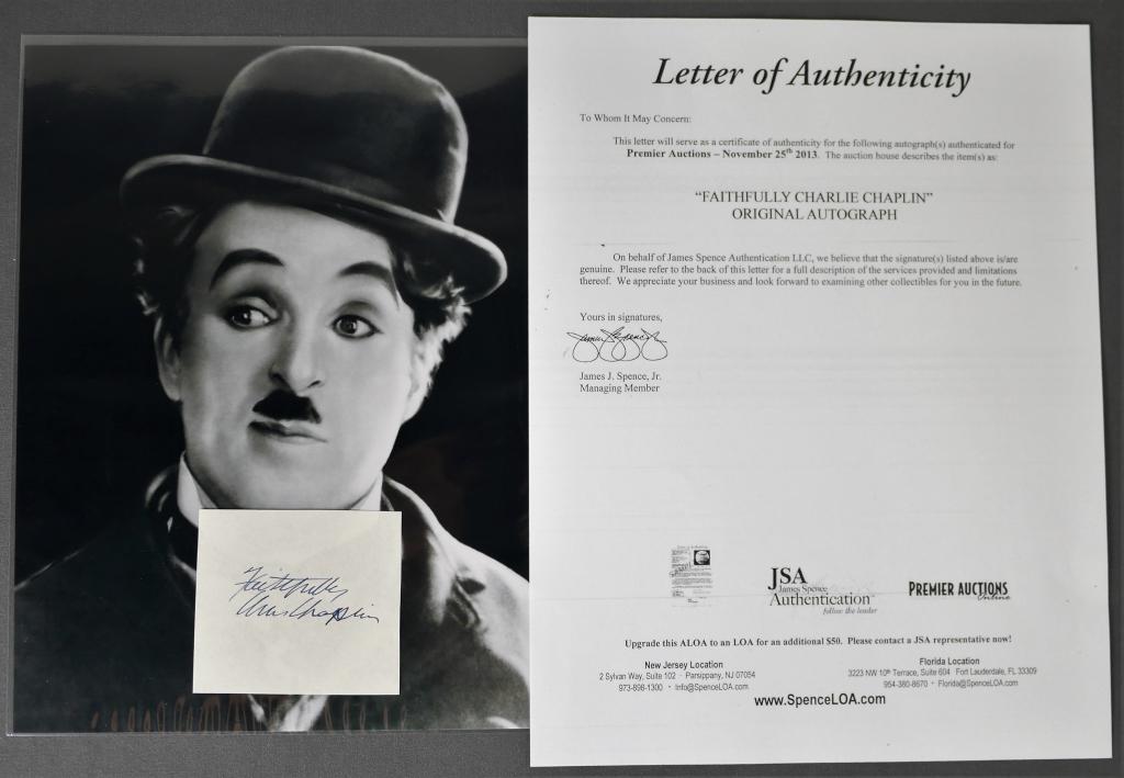 Charlie Chaplin Autograph/ Signature w/ Photograph (1 of 3)