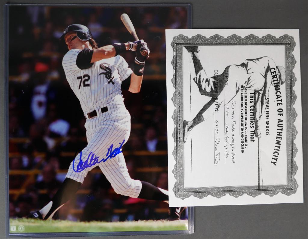 Carlton Fisk Autographed Baseball Photograph (1 of 3)