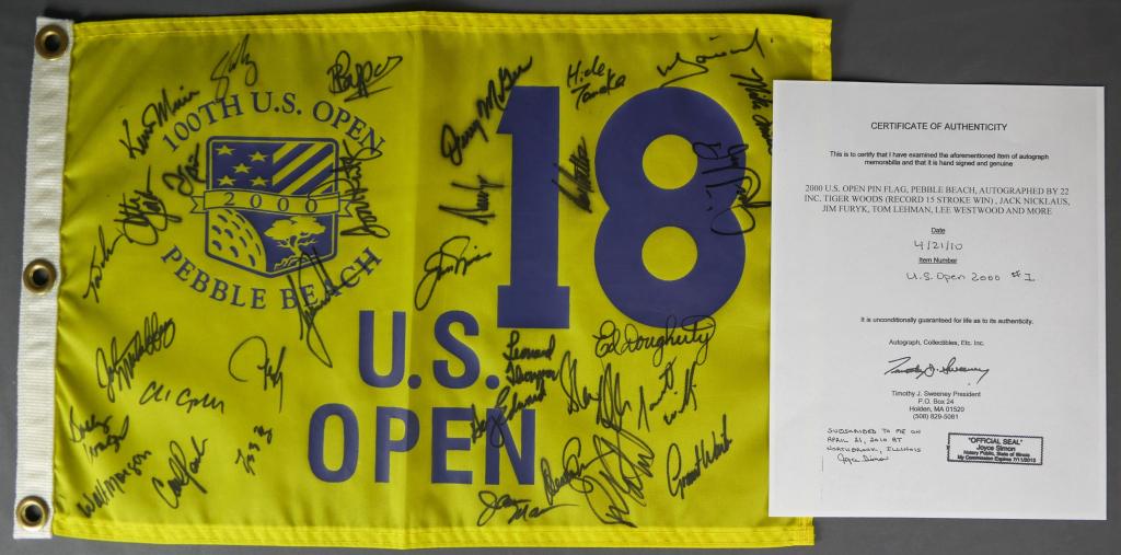 2000 US Open Golf Pin Flag Signed by 22 Legends (1 of 9)