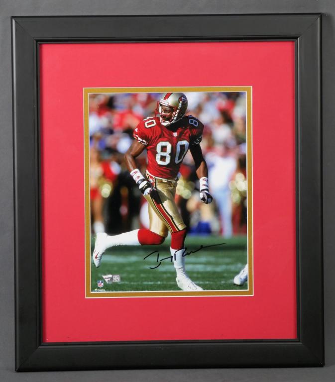 Jerry Rice 49ers Autographed Football Photograph (1 of 4)