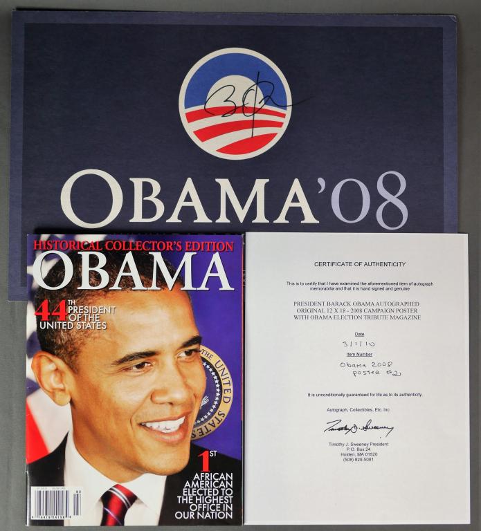 President Barack Obama Signed Campeign Poster (1 of 4)