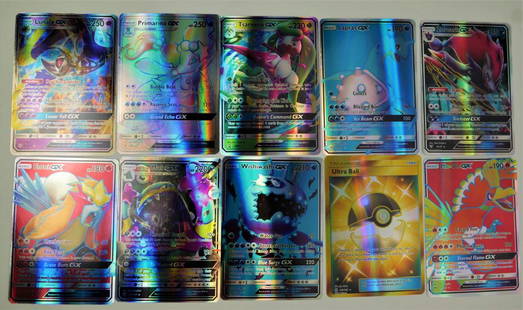 Pokemon GX Cards- Wishiwashi, Ho-Oh, Lapras, Alola: Pokemon GX Cards- Wishiwashi, Ho-Oh, Lapras, Alolan Muk, etc.. Good Condition.