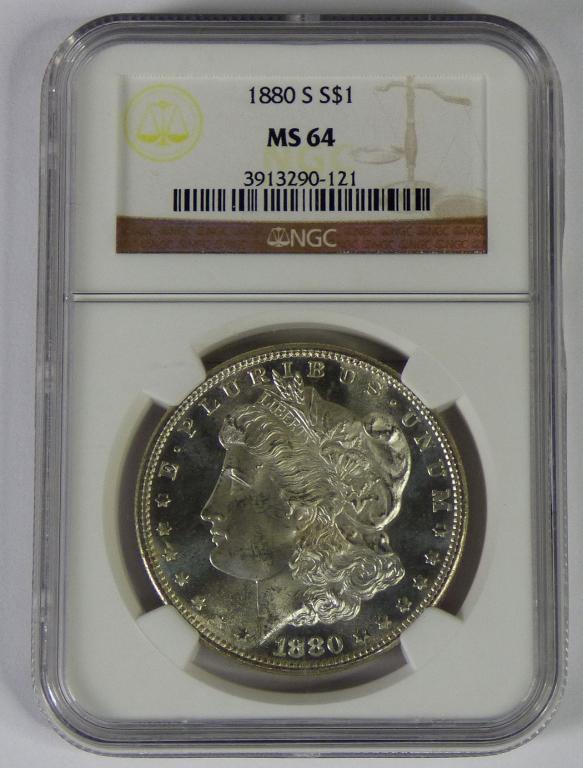 1880 US Silver Morgan Dollar Coin MS64 NGC (1 of 3)