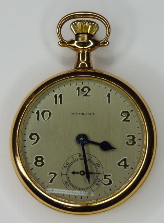 Antique Hamilton 17 Jewels Pocket Watch Gold Fille (1 of 4)