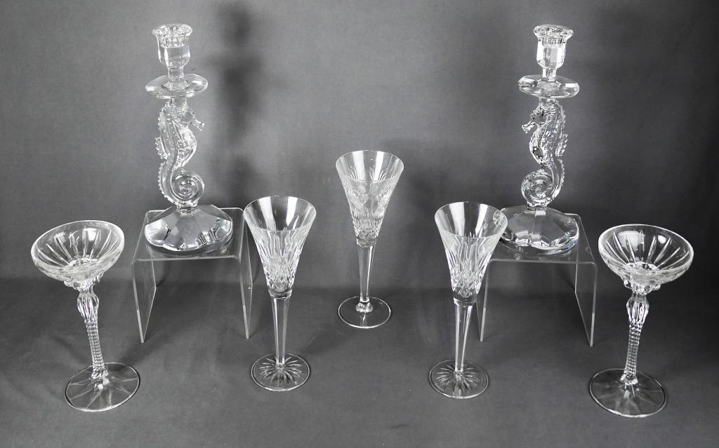 Waterford Seahorse Crystal Candlesticks & Flutes (1 of 9)