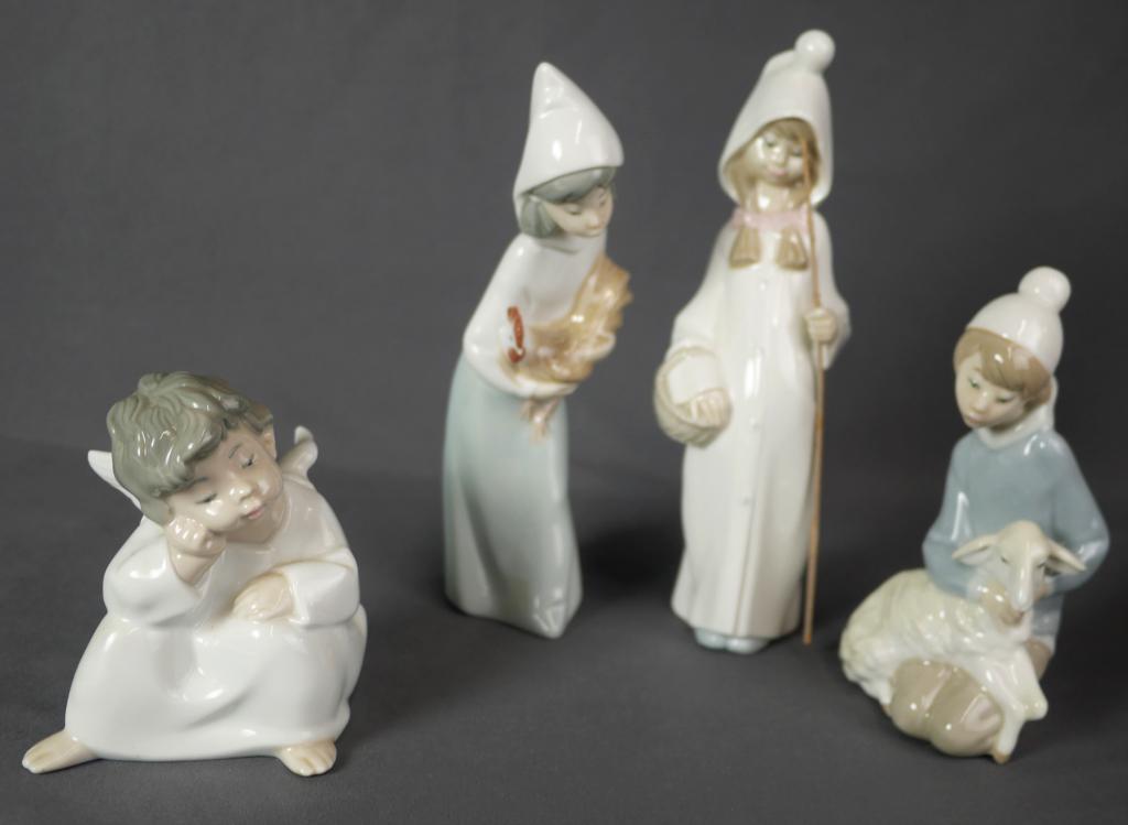 Lladro Porcelain Figurines- Lot of 4- Shepherdess, (1 of 8)