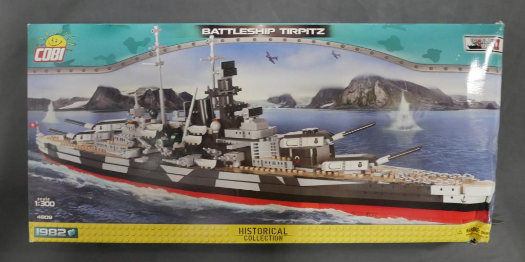 Cobi Battleship Tirpitz WWII Building Model: Cobi- "Battleship Tirpitz" WWII Historic Collection Building Model. 1982 pcs. #4809. Used, can not guaranty that all pieces are in box.