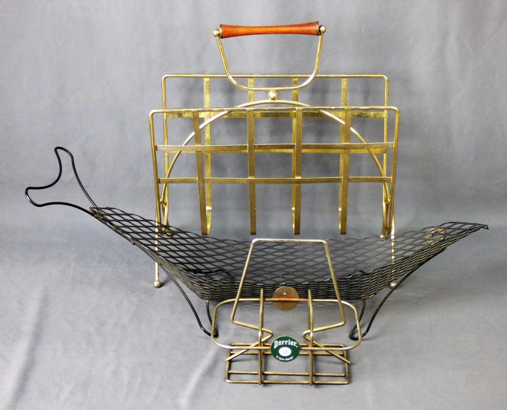 Mid Century Magazine Rack, Perrier Wire Carrier (1 of 9)