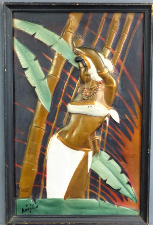 CE Pearson- Dancer Painted Copper Bas Relief Art (1 of 4)