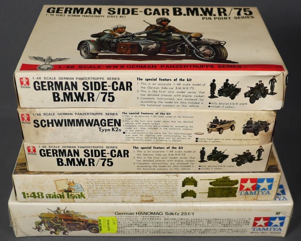 Vintage Plastic Military Model Kits- German & Japa (1 of 4)