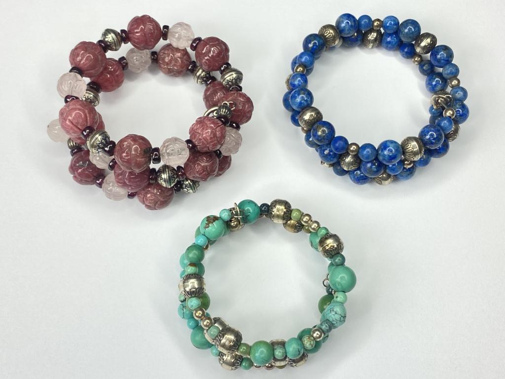 Sterling Silver & Semi-Presious Stones Bracelets (1 of 2)